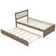 preview thumbnail 5 of 10, Twin Size Wooden Platform Bed Frame with Trundle, Modern Design, High-Quality Materials, Easy Assembly