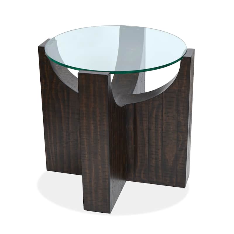 Magnussen Home Beckham Rustic Tavern Round Accent Table - 28''W x 28''D x 24''H