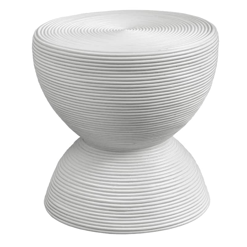 Bongo Rattan Side Table - 22" - White
