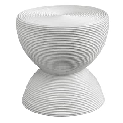 Bongo Rattan Side Table - 22" - White