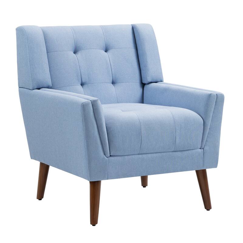 Mid Century Modern Upholstered Linen Accent chairs Armchair