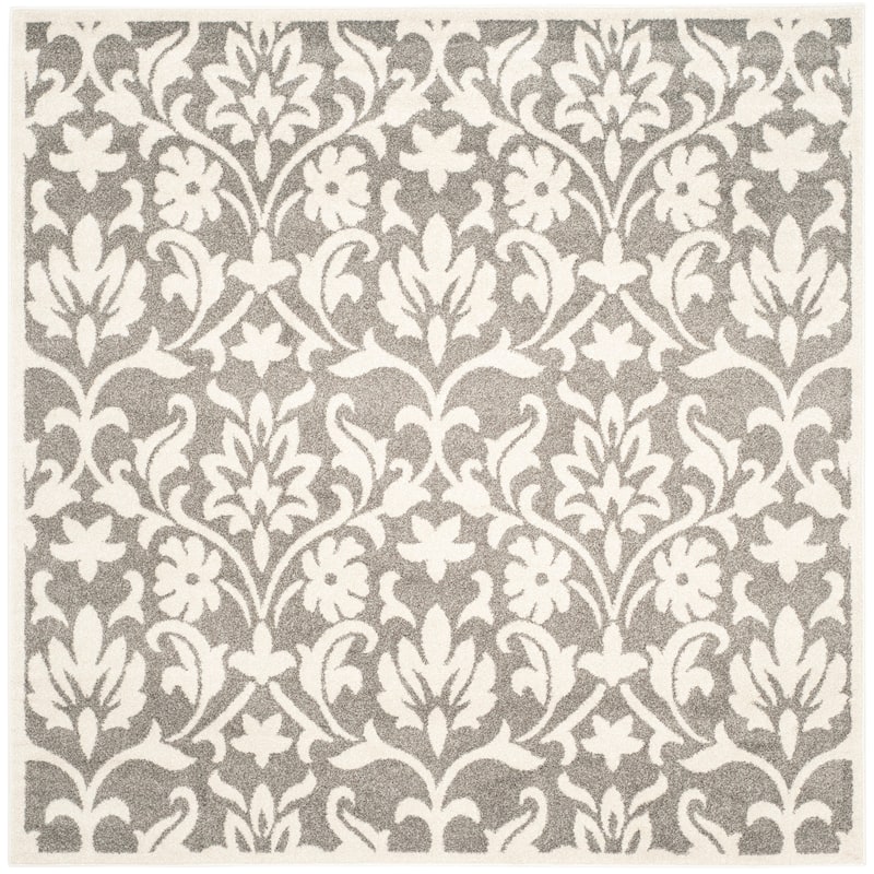 SAFAVIEH Amherst Velizara Modern Rug - 7' Square - Dark Grey/Beige