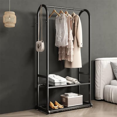 heavy duty clothes rack black clothing racks - 15.8"D x 31.5"W x 67.7"H