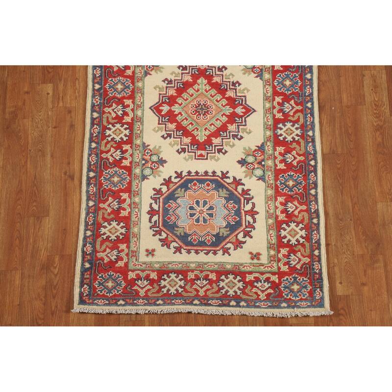 Kazak Runner Rug Handmade Hallway Wool Carpet - 2'10" x 25'6"