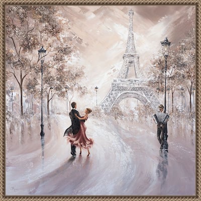 Only Us Paris by Isabella Karolewicz Framed Canvas Wall Art Print - Sylvie Beaded Gold