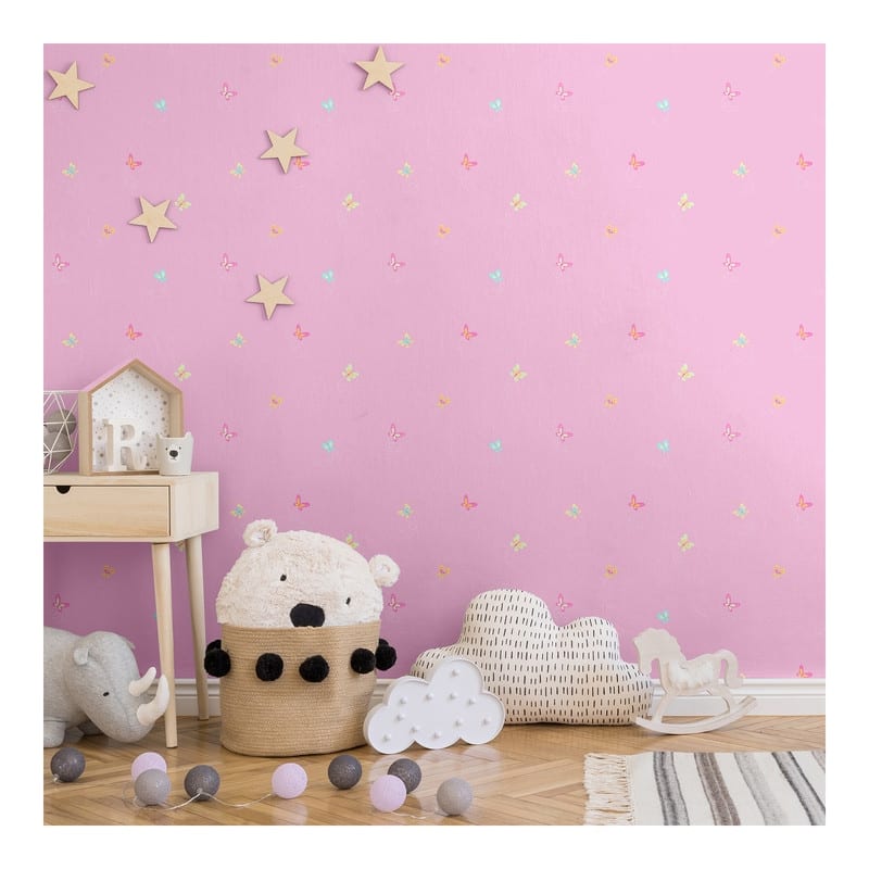 Fine Decor Josephina Pink Ditsy Butterfly Wallpaper - 20.5 x 396 x 0.025