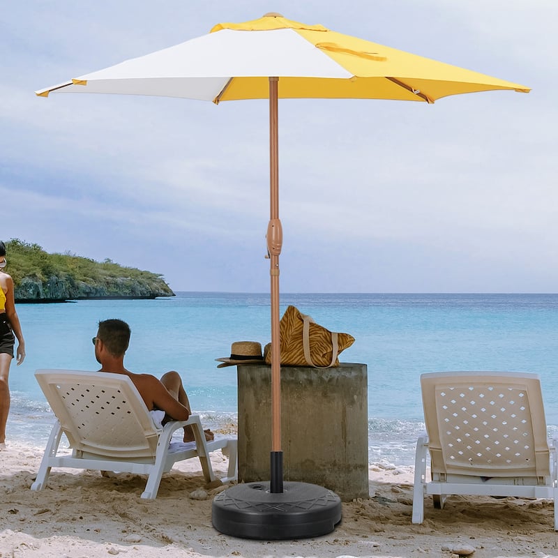 Autlaycil 7.5FT Solar Patio Umbrella with Base and Tilt,Crank - No Tilt