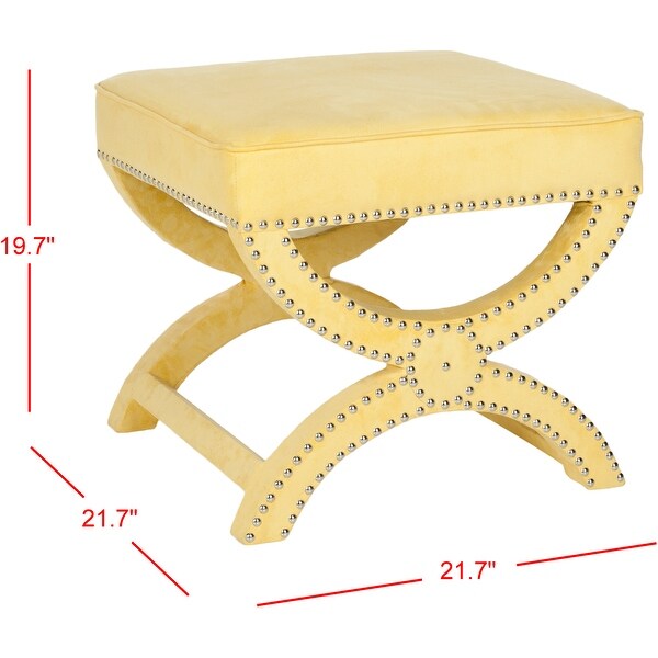 SAFAVIEH Dante X-Bench Yellow Ottoman - On Sale - Bed Bath