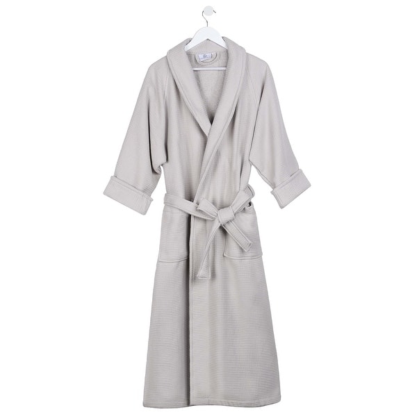 slide 2 of 9, Superior Waffle Weave Cotton Soft Oversized Unisex Adult Bath Robe Extra Large - Silver