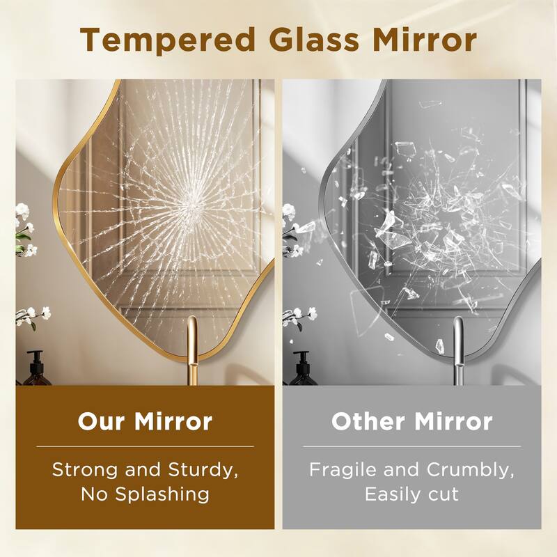 Irregular Asymmetric Aluminum Alloy Framed Wall Mirror