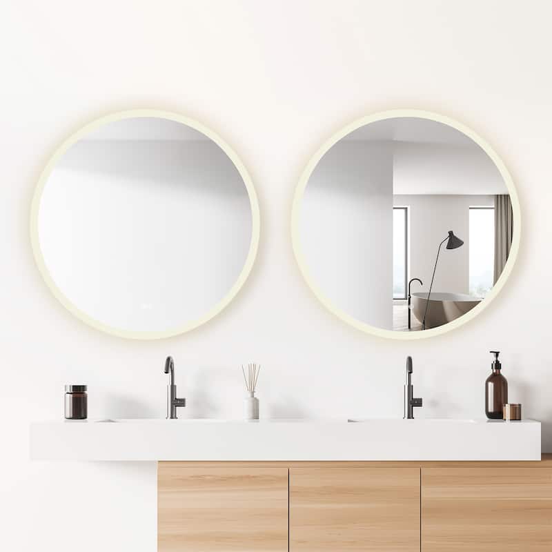Moscow Round Frameless LED Wall Bath Vanity Mirror