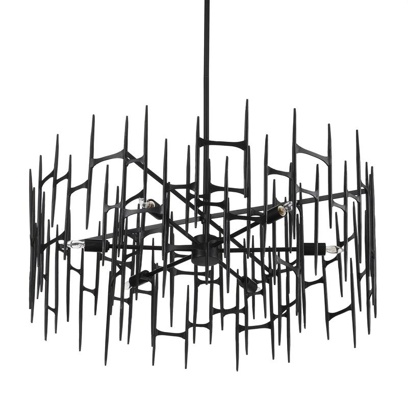 Currey & Company Attingham Black Chandelier - 18"h x 31.25"dia