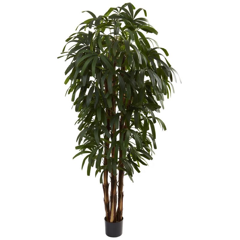Raphis Palm Tree 6Ft - Tropical Indoor Plant 72 Inch Tall - Home Office Decor - Realistic Artificial Tree - 6ft.