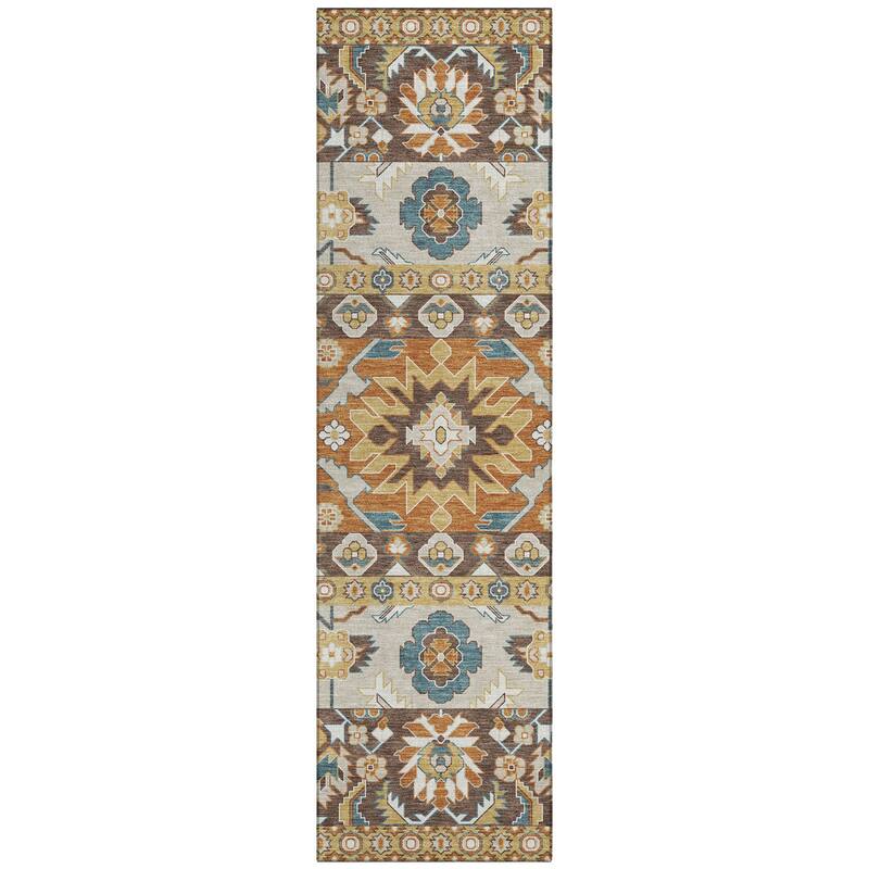 Machine Washable Indoor/ Outdoor Traditional Aspen Chantille Rug