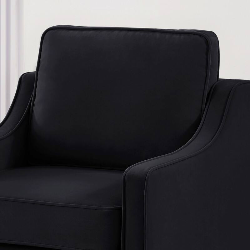 Modern Velvet Upholstered Accent Chair/Armchair with Wooden Legs