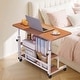 preview thumbnail 13 of 12, 31.5" Adjustable Height Rolling Desk with Wheels & Storage Shelves, Mobile Standing Desk for Home Office, School