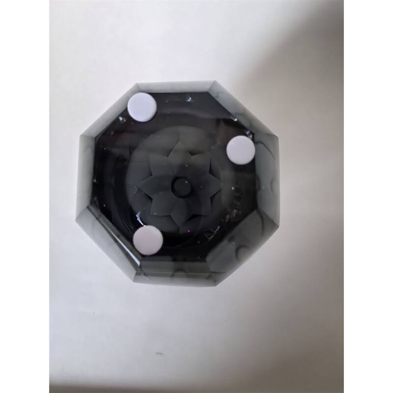 Smoky Gray Cut Glass Vase