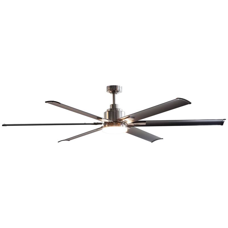 72-in Black Aluminum 6-Blade Large Ceiling Fans with Lights and Remote