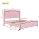 preview thumbnail 15 of 15, Full Size Upholstered Platform Bed with Curve Shaped and Height-adjustbale Headboard,LED Light Strips