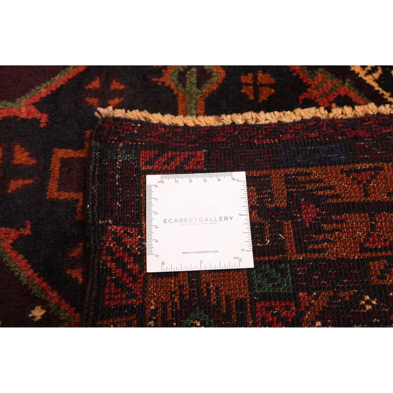 ECARPETGALLERY Hand-knotted Teimani Dark Navy Wool Rug - 4'2 x 6'11