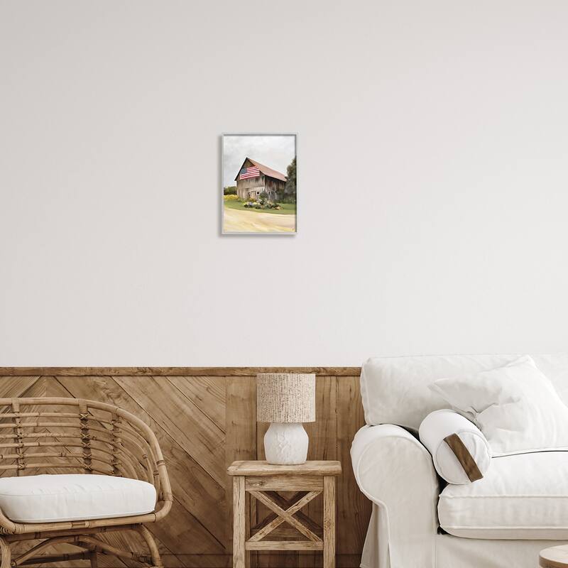 Stupell Rural Americana Home Countryside Farm Flag Painting Framed Wall Art, Design by Amy Hall - Multi