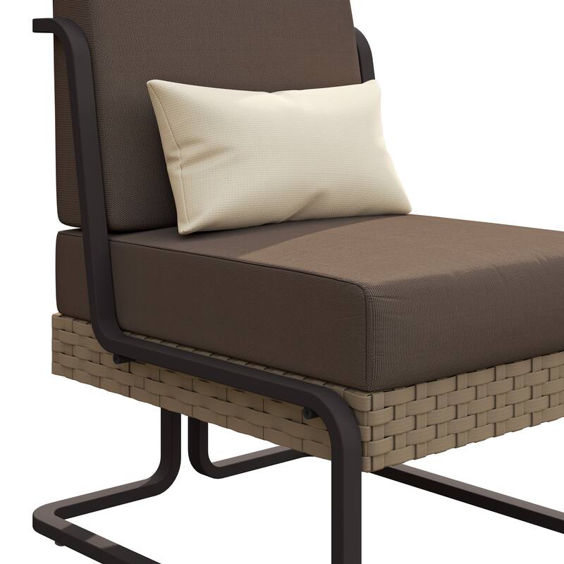 Corvus Akrotiri Outdoor Wicker Club Chair Set (Set of 2) with Olefin Cushions
