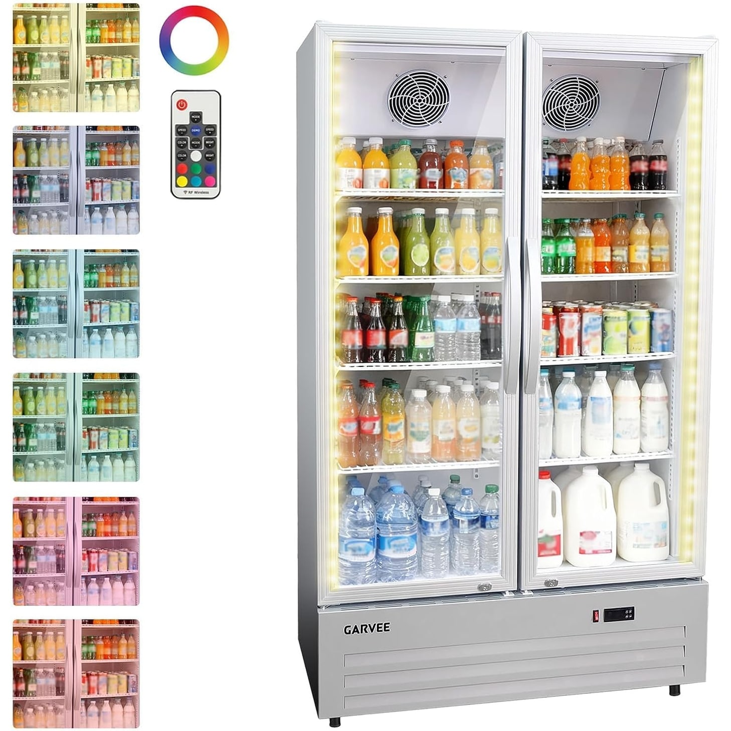 Mini Fridge with Freezer, Compact Refrigerator with Adjustable Thermostat and Glass Shelves