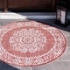 preview thumbnail 26 of 83, The Curated Nomad Jackson Timeworn Outdoor Rug 4' Round - Rust Red