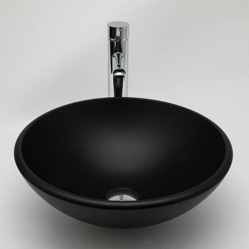 Vinnova Glass Circular Vessel Bathroom Sink without Faucet