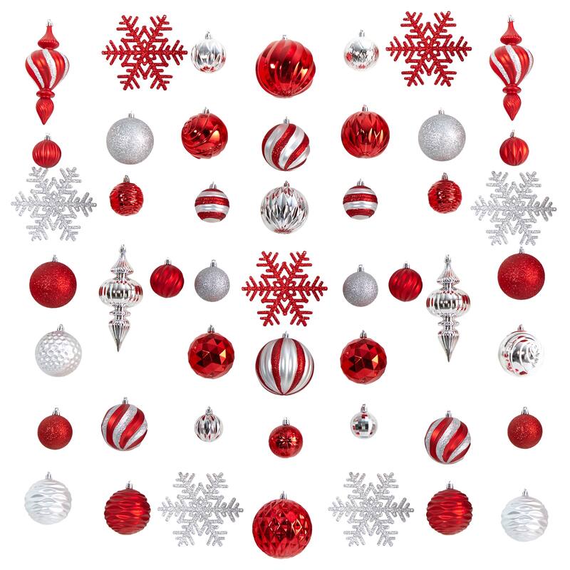 Holiday Deluxe Shatterproof 81  Count Christmas Tree Ornament Box Set - 3.5