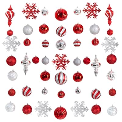 Holiday Deluxe Shatterproof 81  Count Christmas Tree Ornament Box Set - 3.5