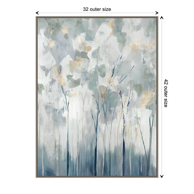 Blue Forest Adventure I by Ian C Framed Canvas Wall Art Print - Sylvie Greywash - 32 x 42 in