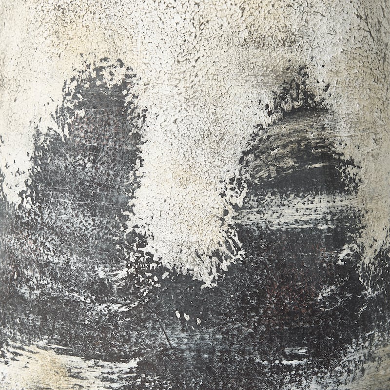 Boscia White and Black Ceramic Floor Vase