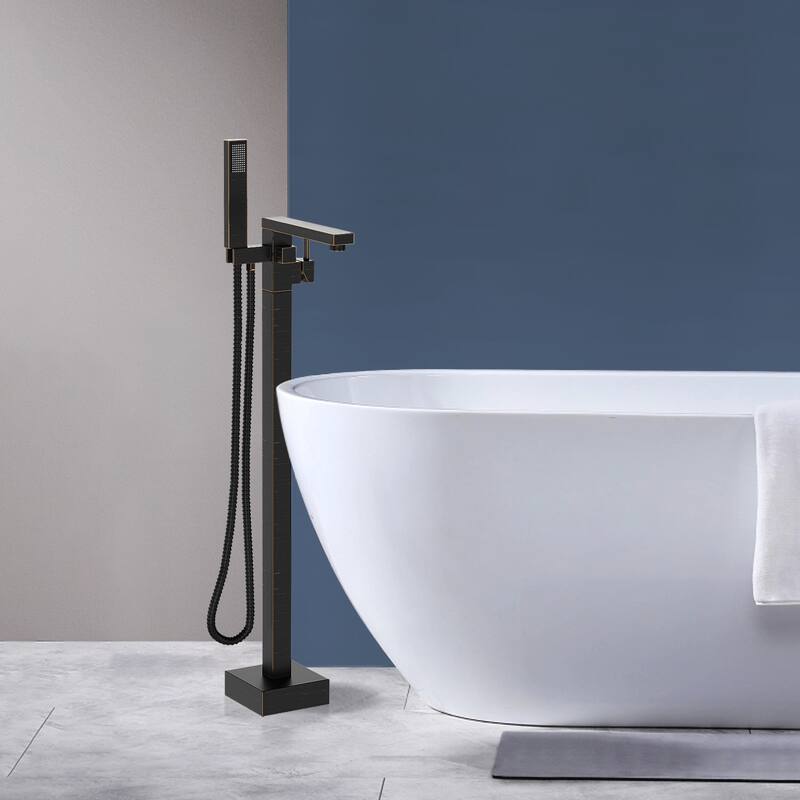 Topcraft Floor Mounted Bathtub Filler with Handheld Showerhead