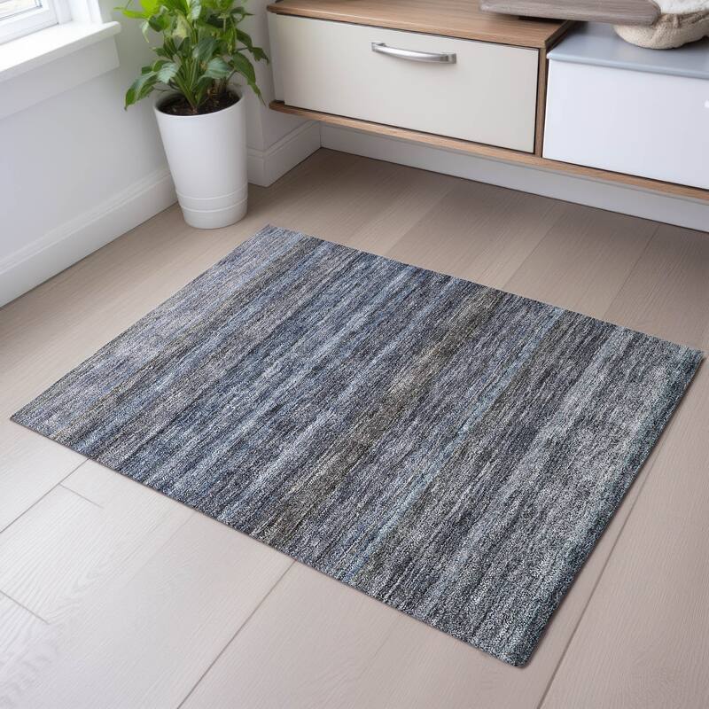 Premium Washable Super Soft Ombre Tribal Mayfield Rug - Blue - 1'8" x 2'6"