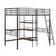 preview thumbnail 4 of 12, Twin Size Metal Loft Bed And Built-In Desk And Shelves