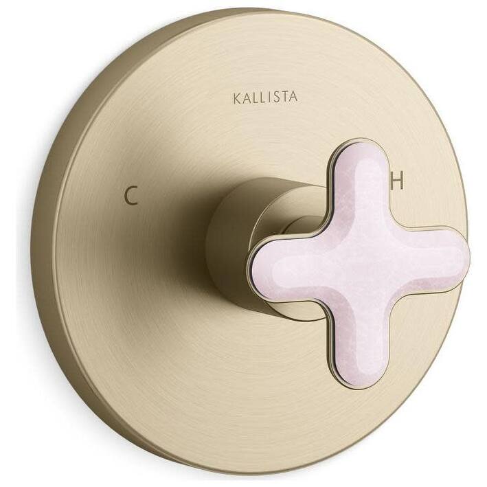 Kallista P32708-RST 002 Thermostatic Valve Trim Only with Single Cross - Brushed French Gold