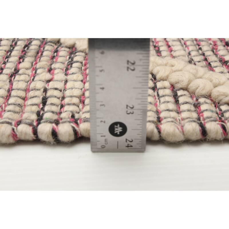 ECARPETGALLERY Braid weave Sienna Khaki Wool Rug - 5'2 x 8'2