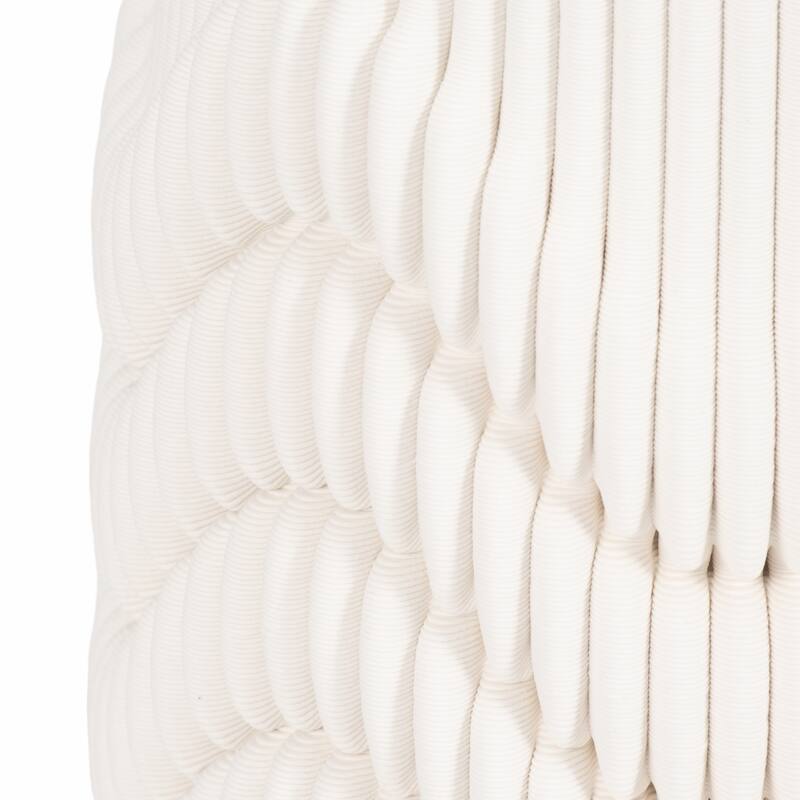 Porcelain 3D Printed Textured Vase - Ivory/Beige