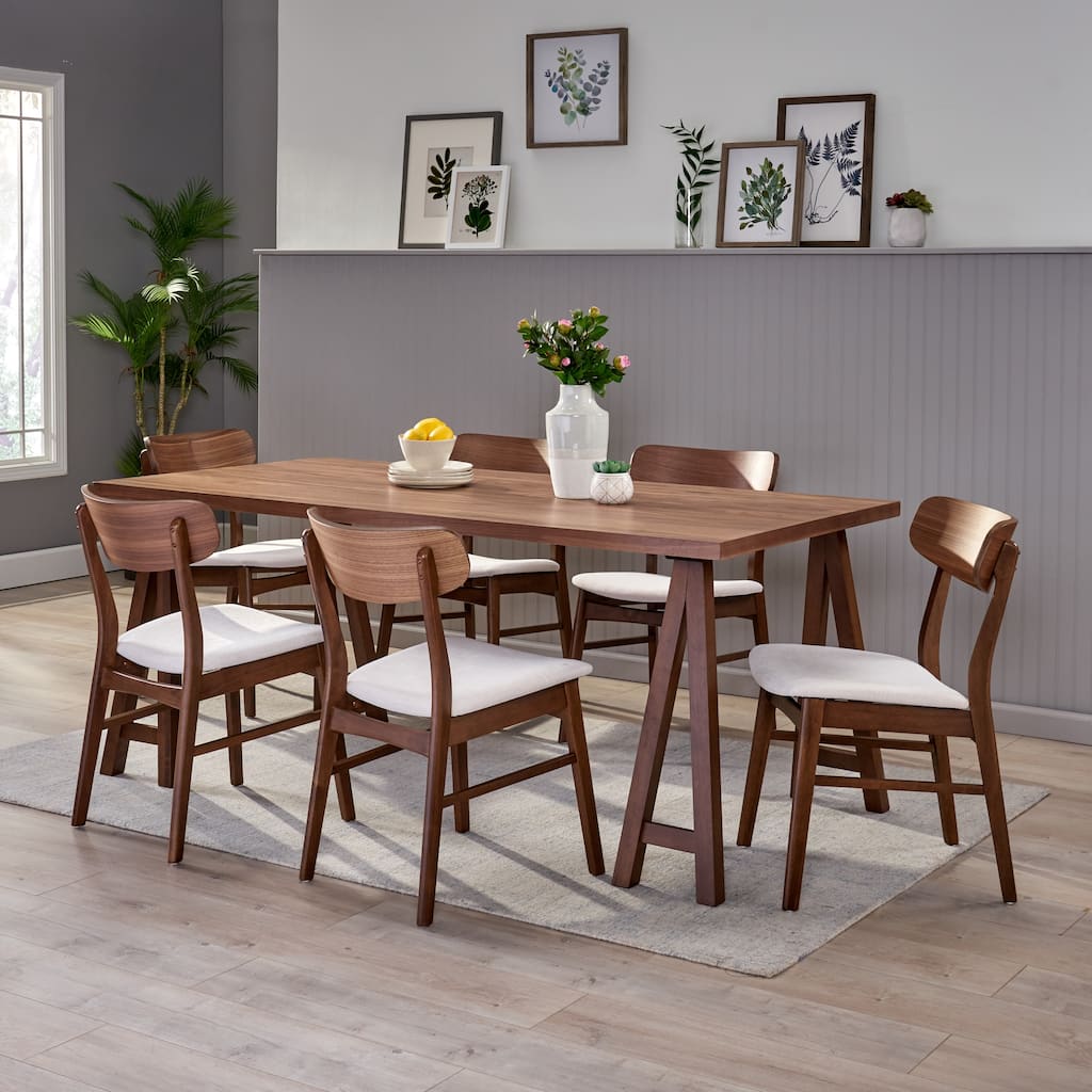 Lucious Mid-Century Modern 7 Piece Dining Set by Christopher Knight Home