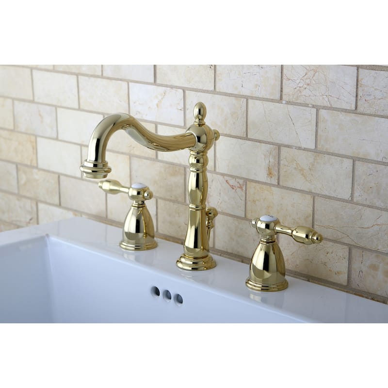 Kingston Brass Tudor Widespread Bathroom Faucet - Free Pop Up Drain