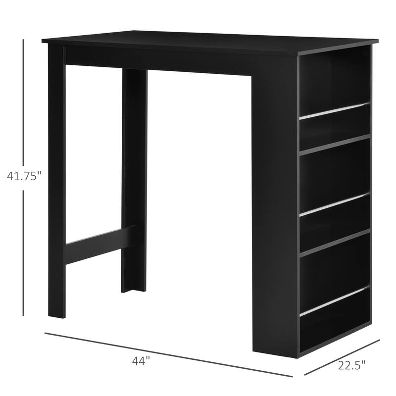 Bar Table With 3 Storage Shelves