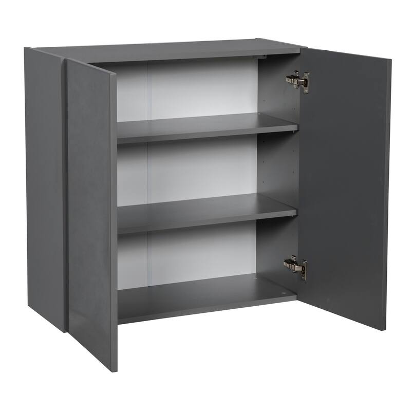 24" x 30" Wall Cabinet-Double Door-Grey - 24 x 30 x 12