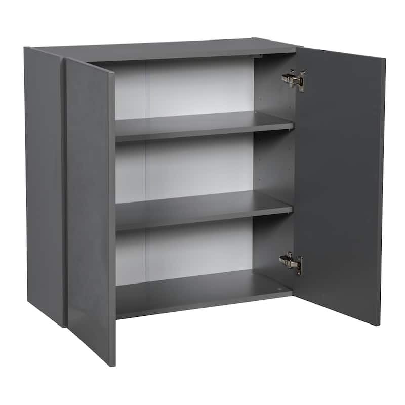 36" x 30" Wall Cabinet-Double Door-Grey - 36 x 30 x 12