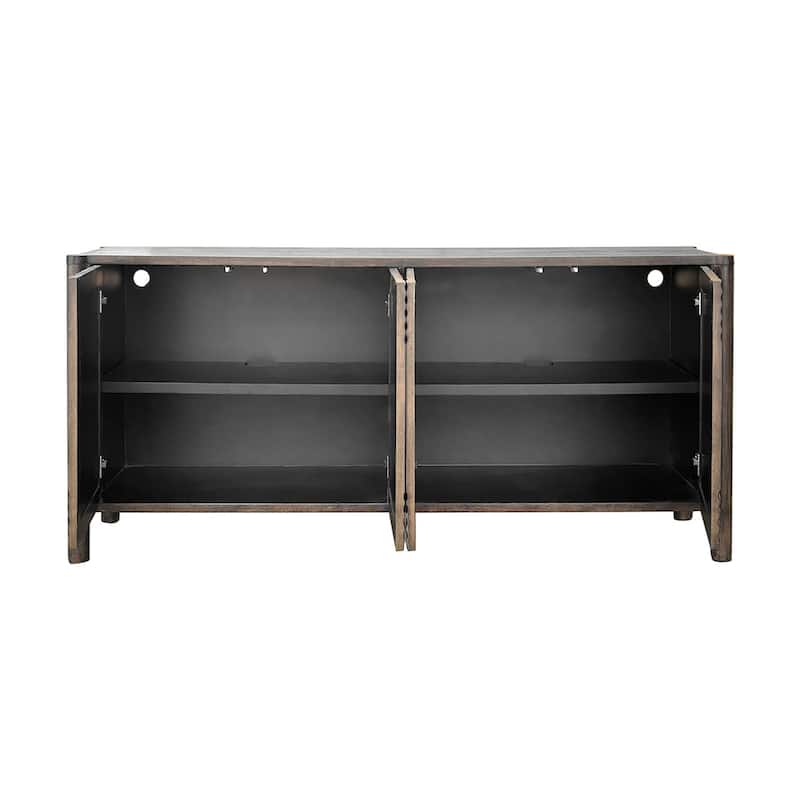 75" Brown 4 Door Media Credenza_Sideboard