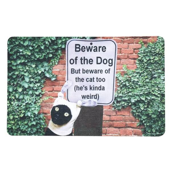 High Cotton Beware Of The Dog Beware Of The Cat Too Doormat Photographic Print Welcome Mat 27 X 17 27 X17