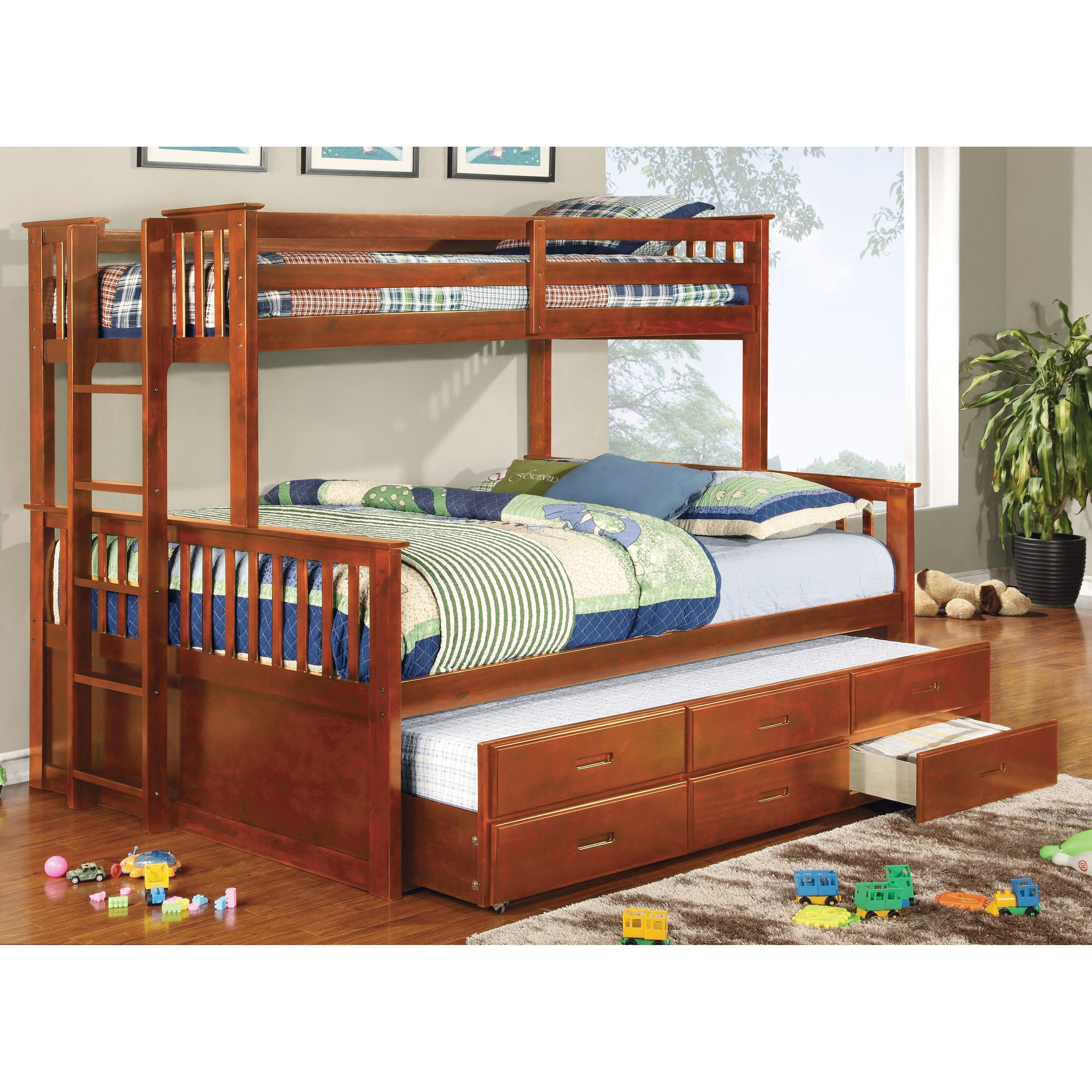 queen bunk bed with stairs