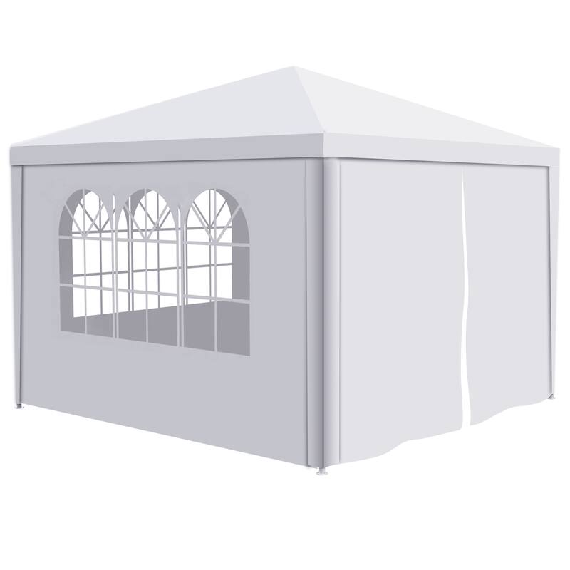 10'x10' Outdoor Tent Heavy Duty Gazebo Canopy with 4 Removable Walls - 10x10 ft