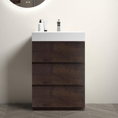 Contemporary 36" Alice Freestanding Bathroom Vanity with Ergonomic Handle-Free Design, Eco-Friendly Construction