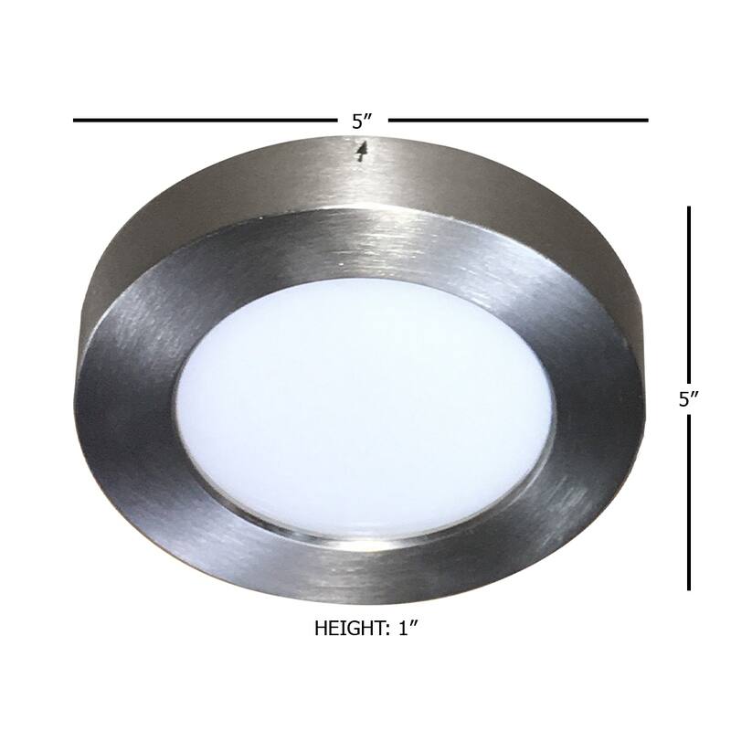 1-Light Integrated LED Flush Mount Ceiling light in Brushed Nickel - Brushed Nickel